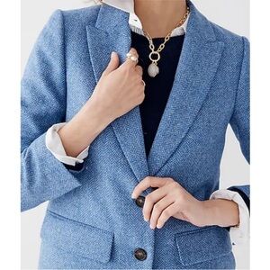 J. Crew Sommerset Blazer Blue Herringbone Wool